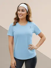 Camiseta Fitness Feminina Dry Fit Camiseta Academia Corrida Caminhada Treino Rápida Secagem UV