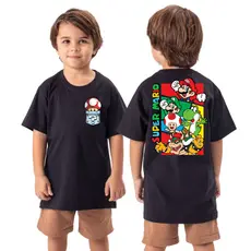 Camiseta Infantil Menino Menina Camisa Streetwear Super Mario Malha 30.1 100% Algodão
