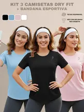 Kit 3 Camiseta Dry Fit Feminina Academia Fitness Treino Corrida Caminhada Esportiva Envio Rápido