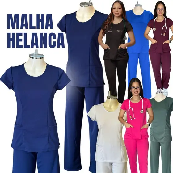 PIJAMA CIRURGICO SCRUB FEMININO MALHA HELANCA