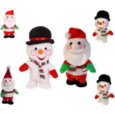 Kit Papai Noel E Boneco de Neve Que Repetem A Fala Em Português E Andam Decoração Enfeite Natalino Festas Natal