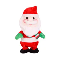 Boneco Papai Noel Natalino Musical Anda E Repetidor De Voz Em Português