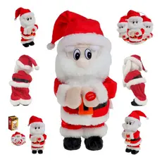 Papai Noel Boneco Dança Musical Dançante Com Músicas Natalinas Decoração Festa Enfeite de Natal
