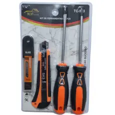 Kit Conjunto Jogo De Ferramentas Com Chaves Imantadas Philips E Fenda Com Estilete E Refil Com 5 Peças