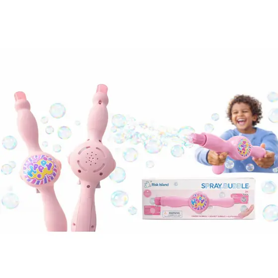 Varinha Mágica Infantil Spray Lança Bolhas De Sabão C/ Fumaça Luz Som Com Luvas Inclusas