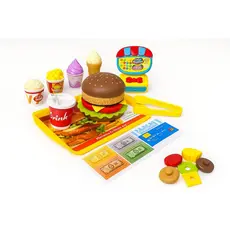 Kit Brinquedo Didático De Comida Lanche Fast Food Infantil Hambúrguer Mini Kitchen