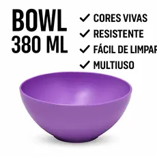Kit 10 Bowl Plástico 380ml Potes Colorido Para Açaí, Sobremesa, Cozinha, Salgados