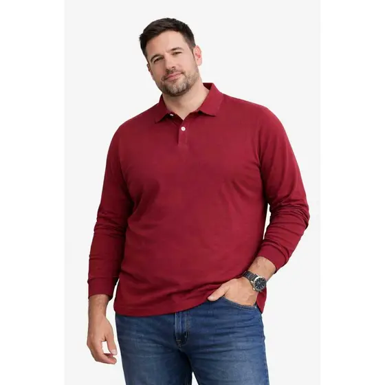 CAMISETA GOLA POLO MASCULINA MANGA LONGA PLUZ SIZE G1 G2 G3  BÁSICA LISA ALGODÃO PREMIUM
