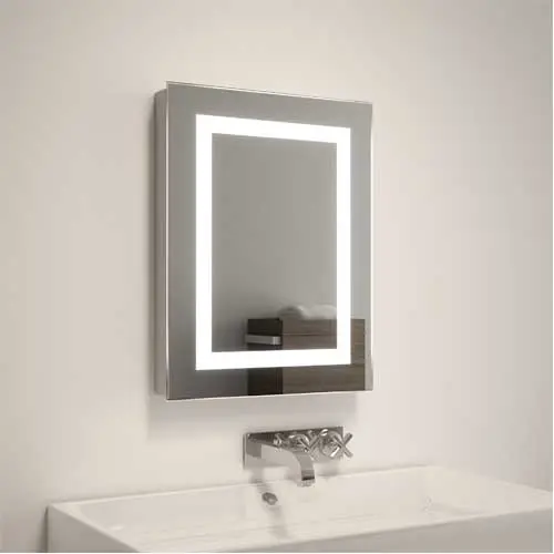 Espelho jateado led frio com touch 70x50 cm