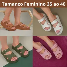 Sandalia Feminino  Rasteirinha Birken de Fivela Super Macio Lançamento Envio na Hora