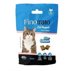 Combo 3 Petisco Finotrato Cat Nuggets Salmão Gatos Adultos 40g