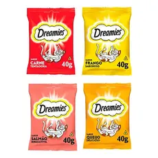 Kit 4 Dreamies petiscos para gatos 30g