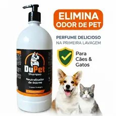 DuPet Shampoo 1 Litro – Neutraliza Odor, Limpeza Profunda Alto Rendimento - Pet/Cão/Gato