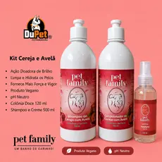 CEREJA E AVELÃ - Shampoo + Condicionador + Colônia Doce Nashira 120 ml Pet Family
