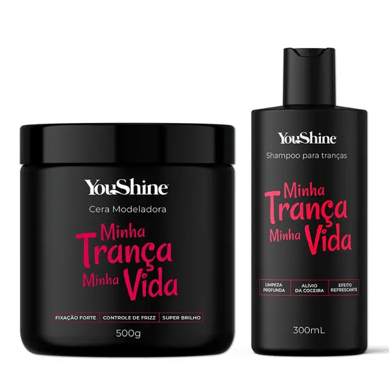 Kit Tranças Cera Modeladora + Shampoo Anti Coceira YouShine Box Braid Baby Hair Nagô Boxeadora