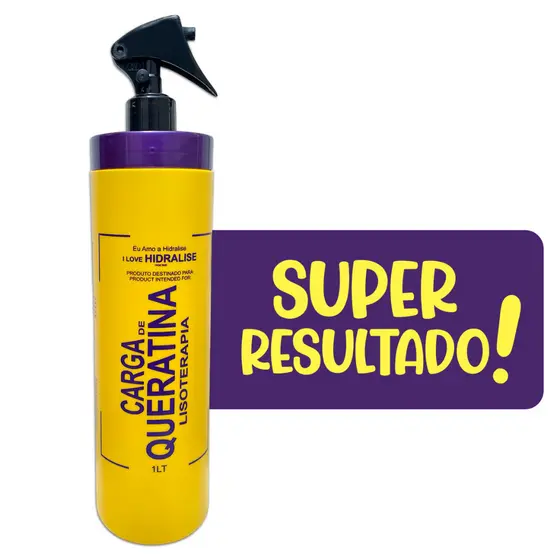 Recarga de Queratina Líquida Lisoterapia 1L Reparação Total Resultado Imediato