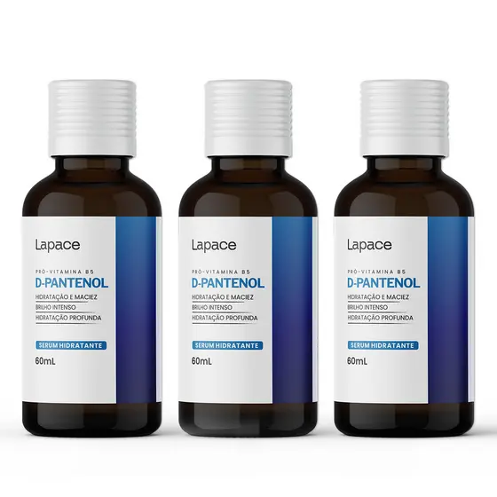 Kit Capilar 3 D-Pantenol 60ml Lapace Vitamina B5 Nutrição Hidratação Fortalecimento