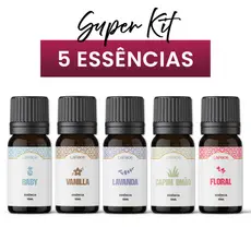 Kit 5 Essências Para Aromatizador e Difusor Elétrico a Base de Agua 10mL Lapace