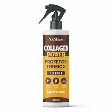 Protetor Térmico Collagen Power 10 em 1 Spray 500mL YouShine Defrizante Finalizador Capilar