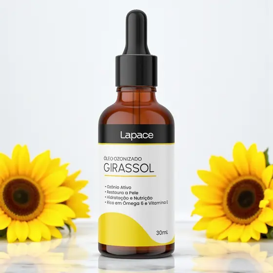 Óleo de Girassol Ozonizado Cicatrizante Lapace 30ml Ozonio Super Concentrado Anti Estrias
