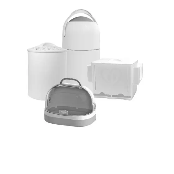 Kit Cesto de Roupa Suja Bebê + Lixeira Anti Odor Antiviral + Porta Fraldas 3 em 1 + Farmacinha