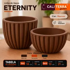 Kit 2 Vasos Polietileno Decorativo Cachepot Plantas Suculenta Jardim Paisagismo Varanda Área Interna Externa ETERNITY