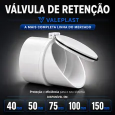 Válvula de Retenção Esgoto 40 50 75 100 150 Branca Anti Odor Anti Insetos Anti Refluxo Rede Sanitária Valeplast