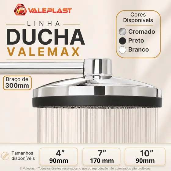 Ducha Fria Chuveiro Piscina Chuveirão 90mm 170mm 250mm Água Fria Área Externa Jardim Quintal Praia Branca Preta Cromada