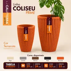 Vaso Grande Polietileno Decorativo Cachepot para Plantas Jardim Paisagismo Sala Varanda Área Interna Externa Coliseu