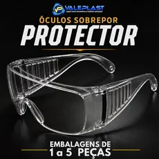 Óculos de Proteção EPI Equipamento Segurança Sobrepor Óculos de Grau CA 40186 II Incolor Antiembaçante UV PROTECTOR