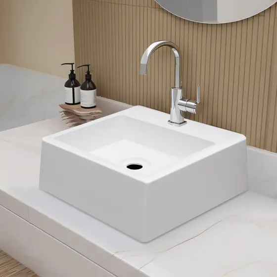 Cuba Pia Para Banheiro De Apoio Lavabo 32cmx30cm - Palermo