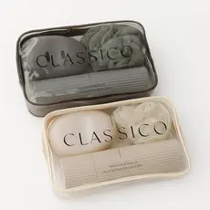 Kit Acessórios de Viagem 5 peças com bolsa porta escova pente saboneteira e ducha higiene pessoal