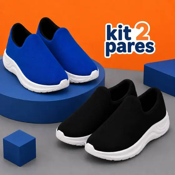 Kit 2 Tênis Infantil Masculino Calce Fácil Leve