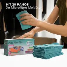 Kit 20 Panos De Microfibra Multiúso 25x25cm Casa Auto Limpeza Lavagem a Seco Não Risca