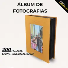 Álbum Fotográfico Luxo P/200 Fotos 10x15 Capa Personalizada Porta Retrato Fotográfico Na Capa