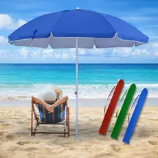 Guarda Sol Grande Gigante Ombrelone 2,40m Praia  Verão Piscina Proteção Uv interior metalizadi