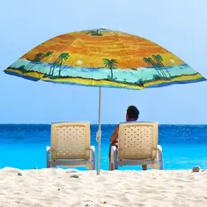 Guarda-Sol dobrãvel Articulado Ombrelone 2,4m Grande Gigante Colorido Proteção UV Praia Piscina