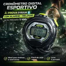 Relógio Cronômetro Esportivo Digital De Mão Alarme Bussola Preto