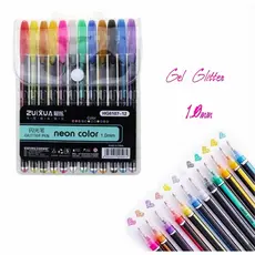 12 Canetas Coloridas  Gel  12 Cores sortidas  escrita macia pintura desenho escolar cores vivas