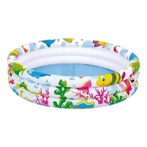 Piscina Infantil Inflável 135L Redonda Colorida | Diversão no Verão para Quintal, Praia Área Externa