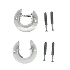Kit Suporte Flange  Aluminio 19mm Para Varão Comum - 2 Unidades