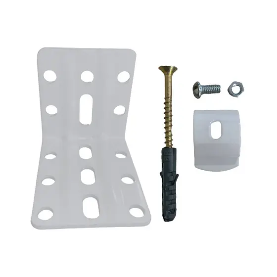 Kit 3 Suporte Em L Branco 4 X 5 Para Trilho Suíço Simples Parede
