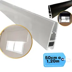 Kit Base Chata Cortina Instalação Persiana Rolo  Sem Tampas - 50cm até 1,20m