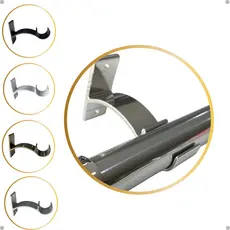 Suporte Perfil Parede Varão Comum Ilhós 19mm Cortina Argola Instalaçã