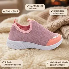 Tênis Meia Infantil Feminino Calce Fácil Slip On Menina Brilho Confortável Escolar Promoção