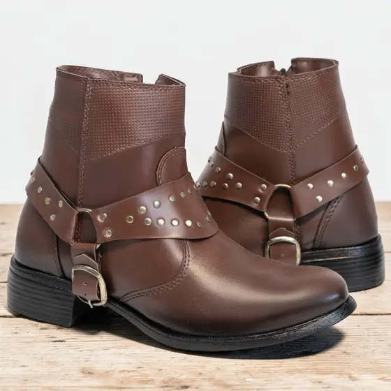 Bota Botina Coturno Feminino Cano Curto Casual Rodeio Country Conforto Estilo Ref 16031