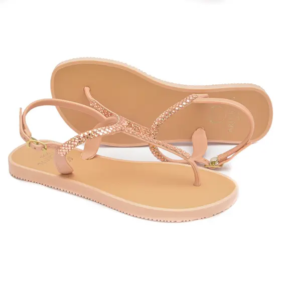 Rasteirinha Sandalia Strass Pedraria Glitter Brilho Bico Redondo Feminina