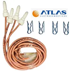 kit 4 velas + 4 travas especiais fogao atlas acendedor 3146