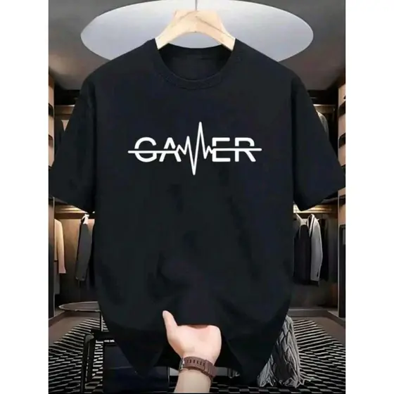 Camiseta Básica Tshirt Masculina Feminina Algodão Camisa Unissex Verão Moda Streetwear GAMER