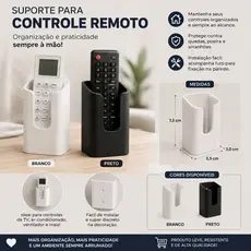 Suporte De Parede Porta Controle Remoto Ar Tv Ventilador Universal